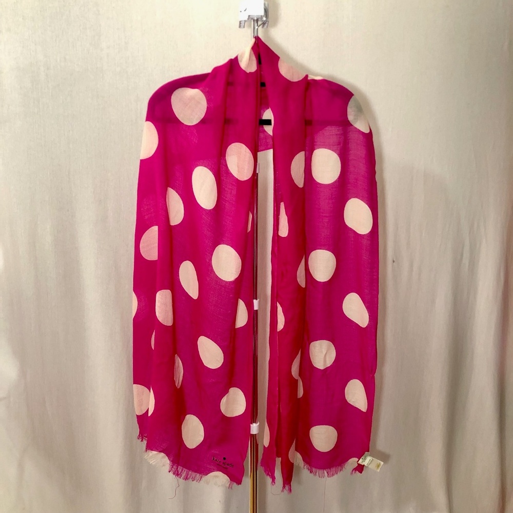Kate Spade Pink Polka Dot Scarf
